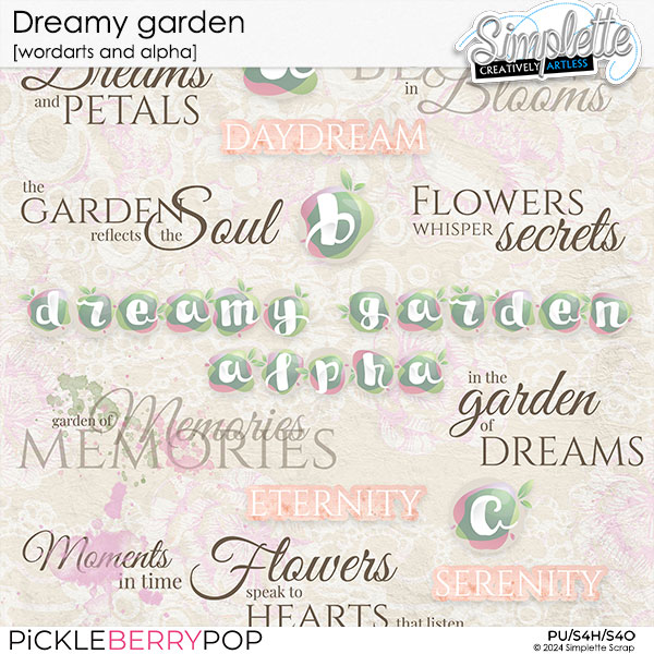 Dreamy Garden (wordarts and alpha) by Simplette