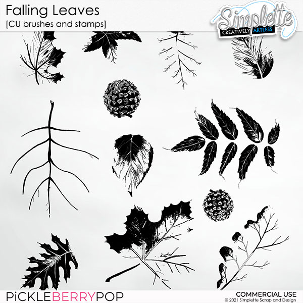 Falling Leaves (CU stamps and brushes) by Simplette