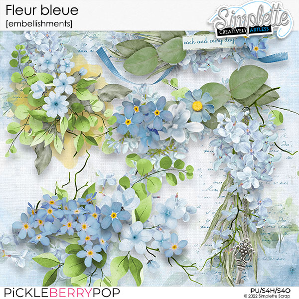 Fleur Bleue (embellishments) by Simplette