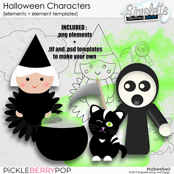 Halloween Characters (elements + element templates) 