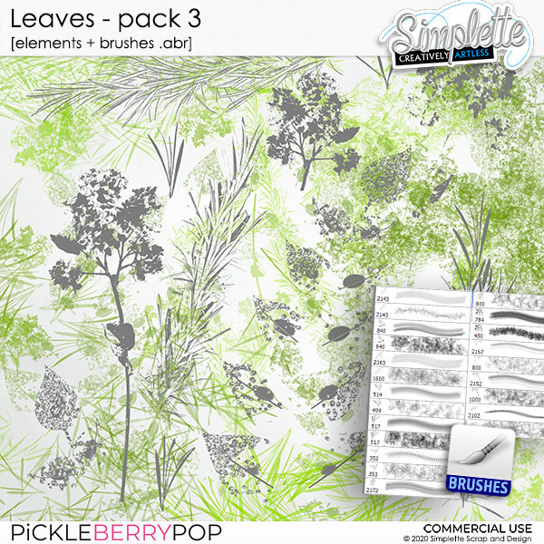 Leaves (CU elements + brushes .abr) pack 3