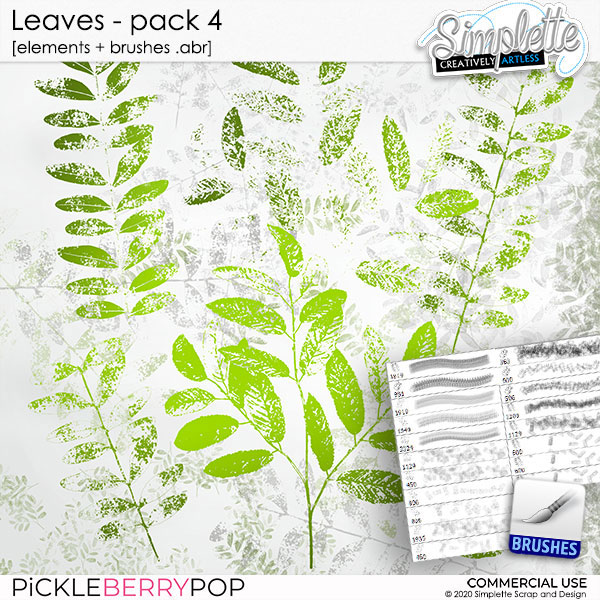 Leaves (CU elements + brushes .abr) pack 4