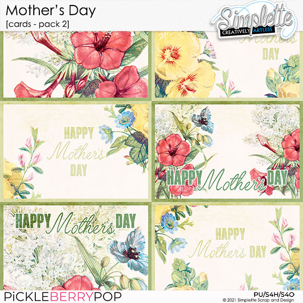 Mother's Day cards (pack 2) by Simplette