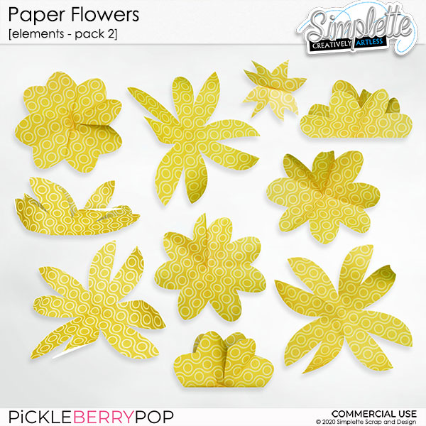 Paper Flowers (CU elements) pack 2