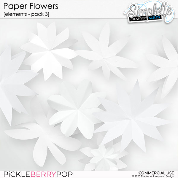 Paper Flowers (CU elements) pack 3