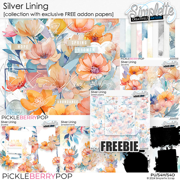 Silver Lining (collection with EXCLUSIVE FREE addon papers) by Simplette