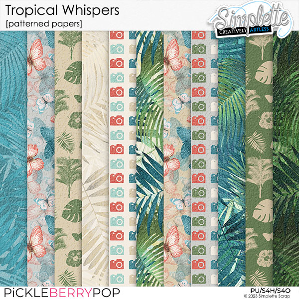 Tropical Whispers (patterned papers) by Simplette