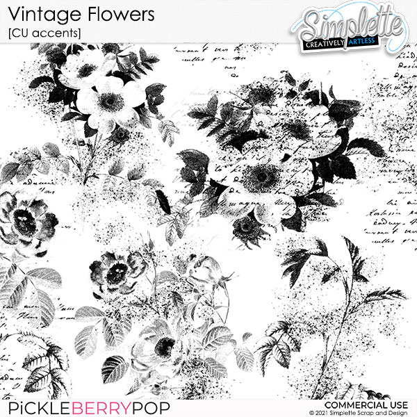 Vintage Flowers (CU accents) by Simplette