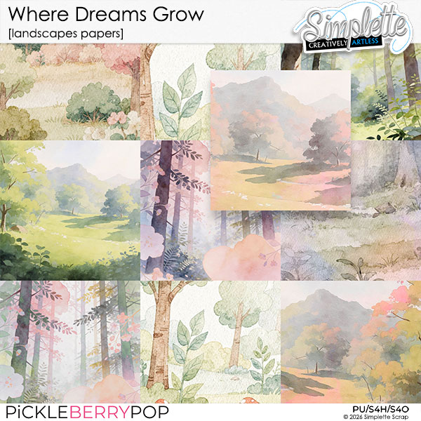 Where Dreams Grow (landscapes papers) by Simplette