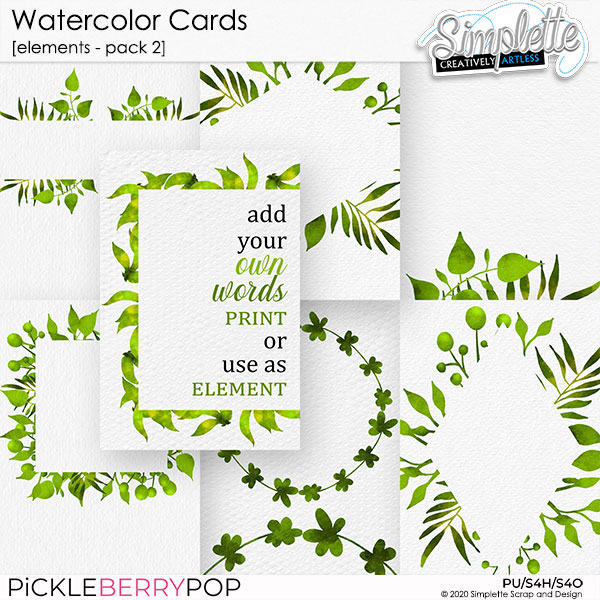 Watercolor (cards) pack 2