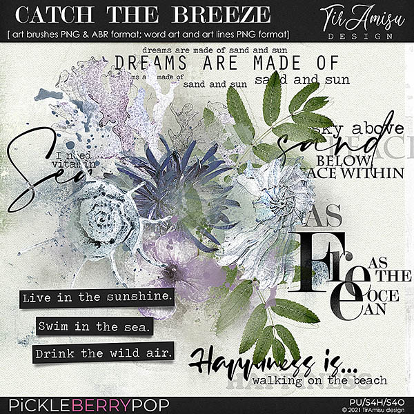 Catch The Breeze ~ brushes and word art 