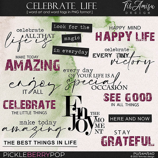 Celebrate Life ~ Word Art 