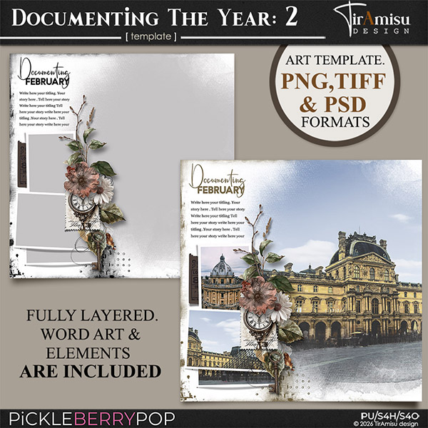 Documenting The Year Template: 2 by TirAmisu design 
