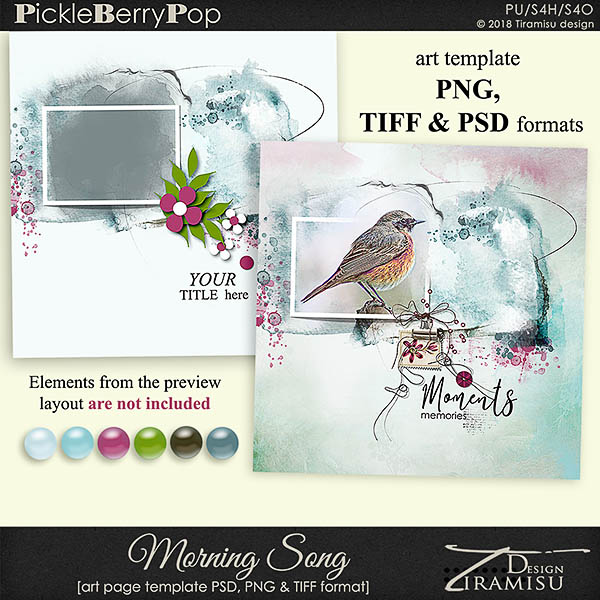 Morning Song ~ art page template 1 by Tiramisu design 