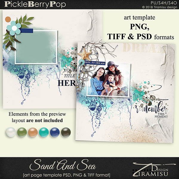 Sand And Sea ~ art page template 1 by Tiramisu design 