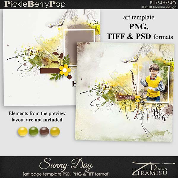 Sunny Day ~ art page template 2 by Tiramisu design 