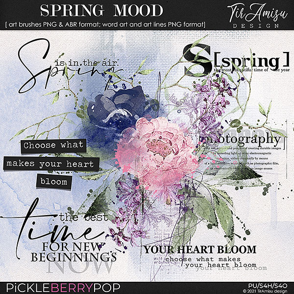 Spring Mood ~ brushes and word art