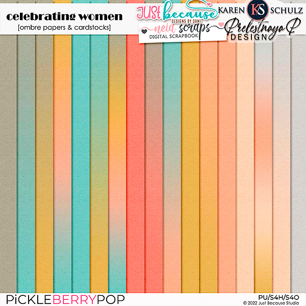 Celebrating Women Ombre Papers & Cardstocks by 4 designers