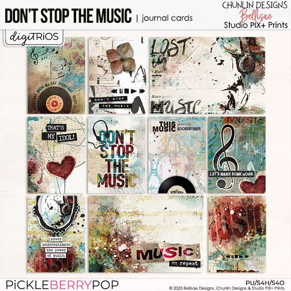 DON'T STOP THE MUSIC TRiO | journal cards