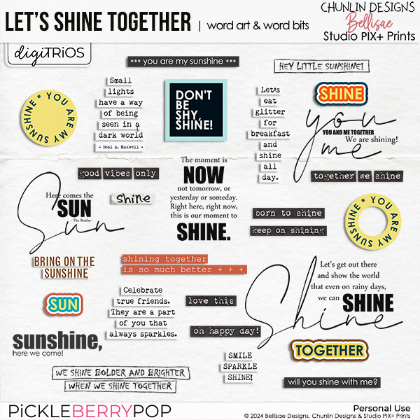 Let's Shine Together - collab word arts