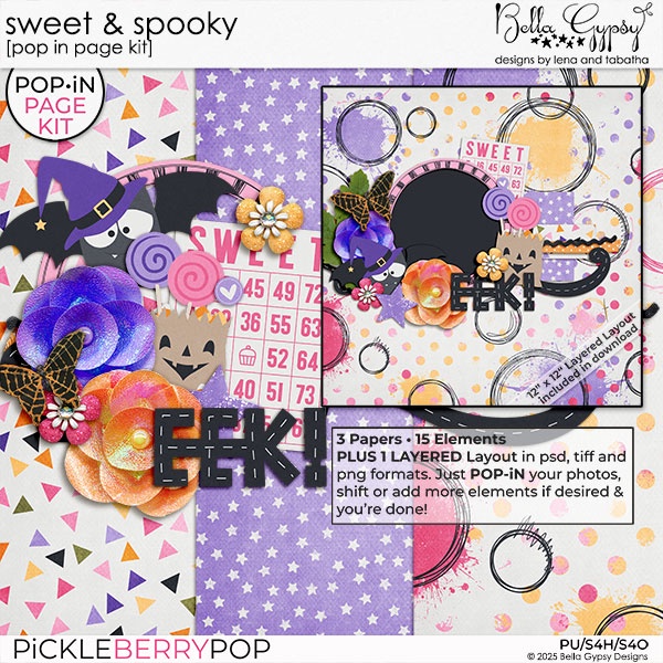 Sweet & Spooky POP•iN PAGE KiT by Bella Gypsy Designs