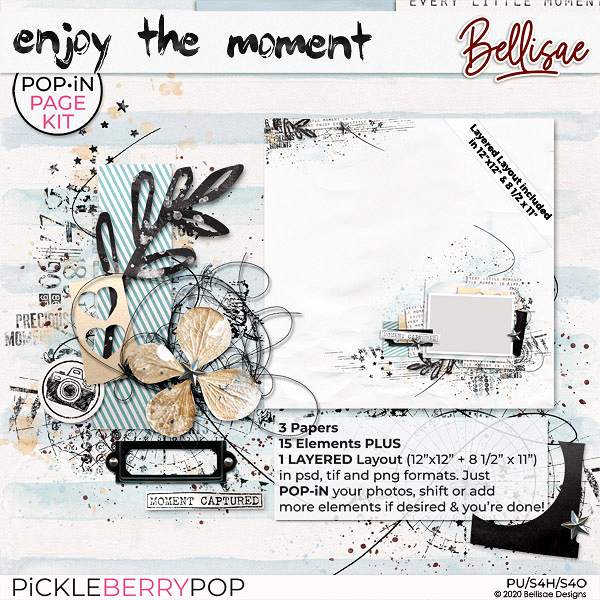 ENJOY THE MOMENT | POP•iN PAGE KIT by Bellisae