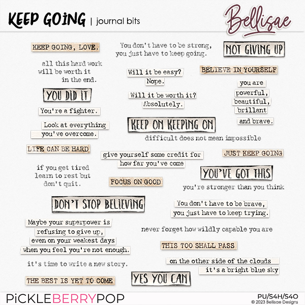 KEEP GOING | journal bits by Bellisae