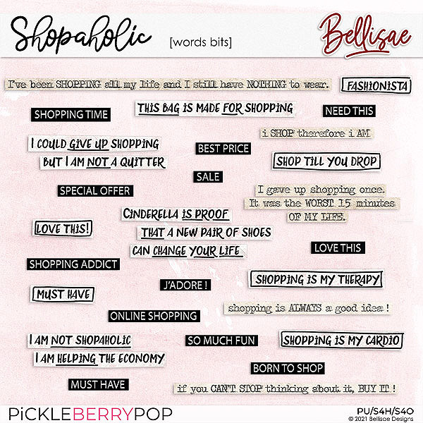 SHOPAHOLIC | word bits by Bellisae