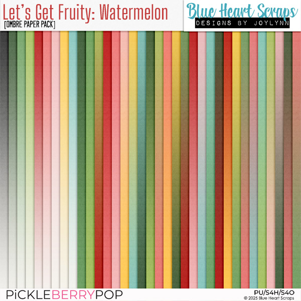 Let's Get Fruity: Watermelon Ombre Paper Pack