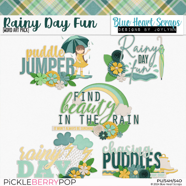 Rainy Day Fun Word Art Pack by Blue Heart Scraps