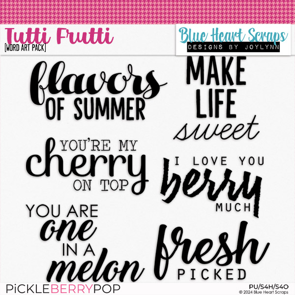 Tutti Frutti Word Art Pack