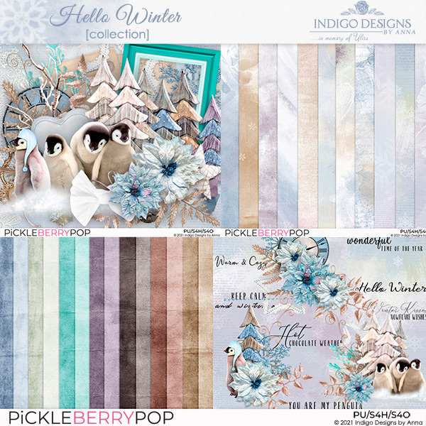 Hello Winter Collection Indigo Designs by Anna