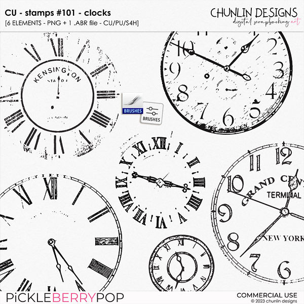 CU - Stamps #101 - clocks