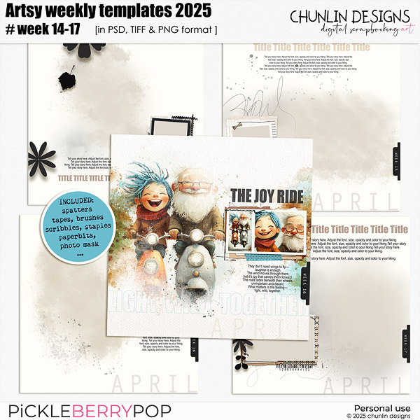 Artsy weekly templates 2025 - week 14-17 (April)