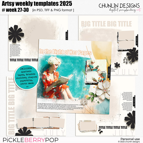 Artsy weekly templates 2025 - week 27-30 (July)