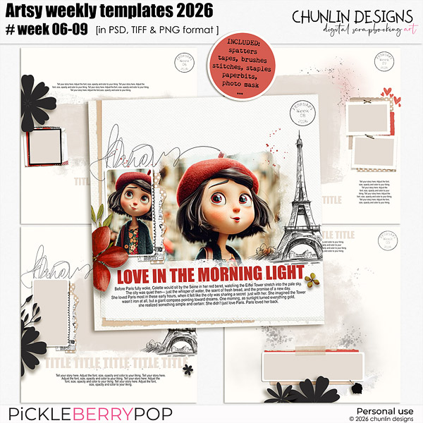 Artsy weekly templates 2026- week 6-9 (February)