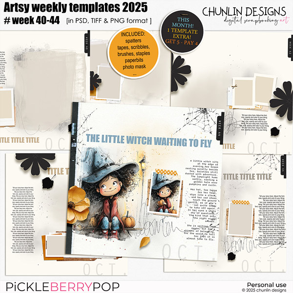 Artsy weekly templates 2025 - week 40-44 (October)