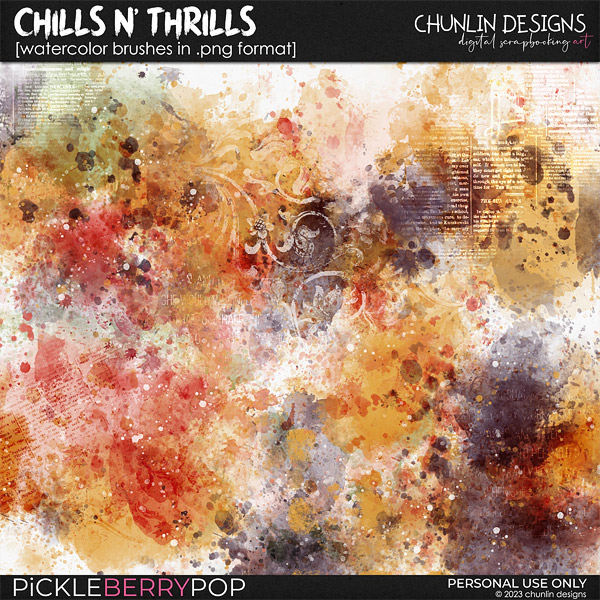 Chills n' thrills - watercolor brushes in .png format