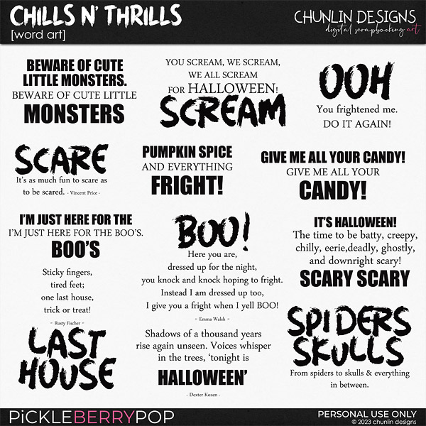 Chills n' thrills - word art