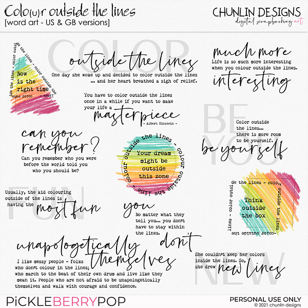 Color outside the lines - word art