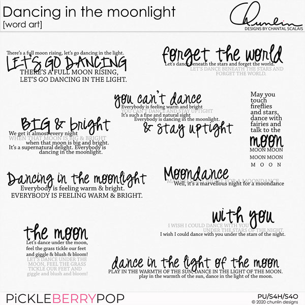 Dancing in the moonlight - word art