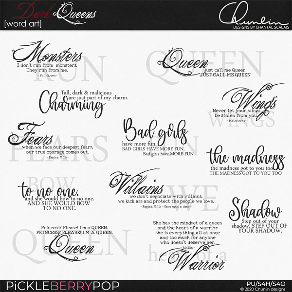 Dark Queens - word art