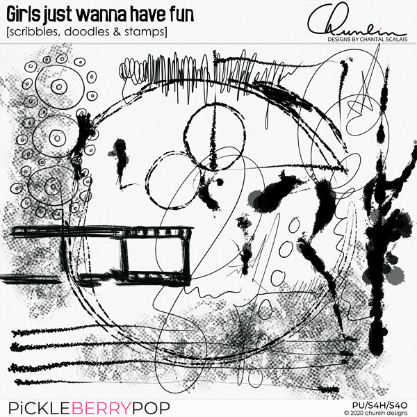 Girls just wanna have fun - scribbles, doodles & stamps