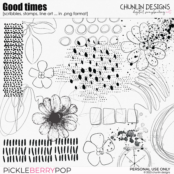 Good times - scribbles, stamps & inked pieces in .png format