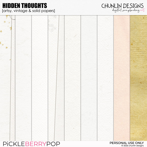 Hidden Thoughts - artsy, vintage & solid papers