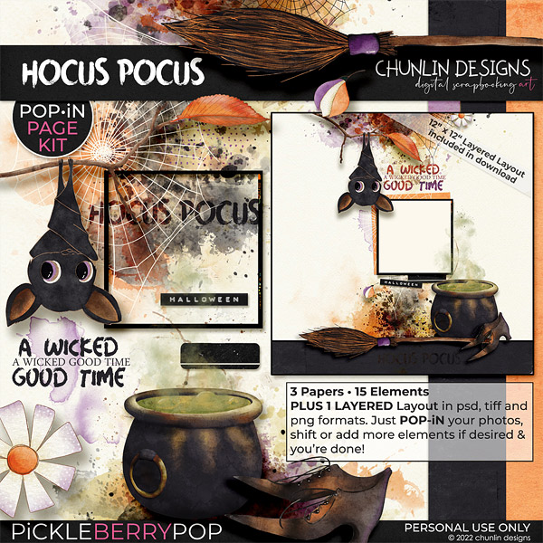 Hocus Pocus POP•iN PAGE KiT by Chunlin Designs