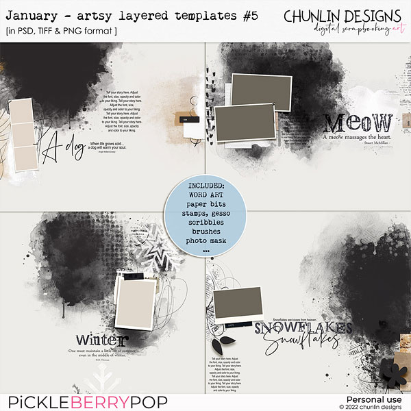 January - Artsy layered templates #5