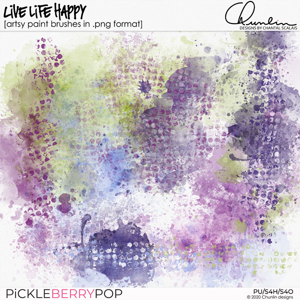 Live life happy - artsy paint brushes