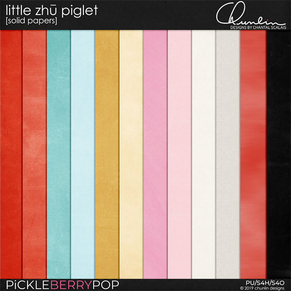 little zhu piglet - solid papers