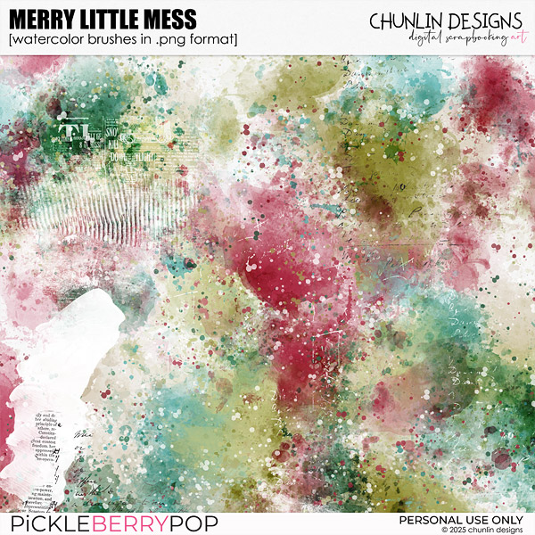 Merry Little Mess - watercolor brushes in .png format